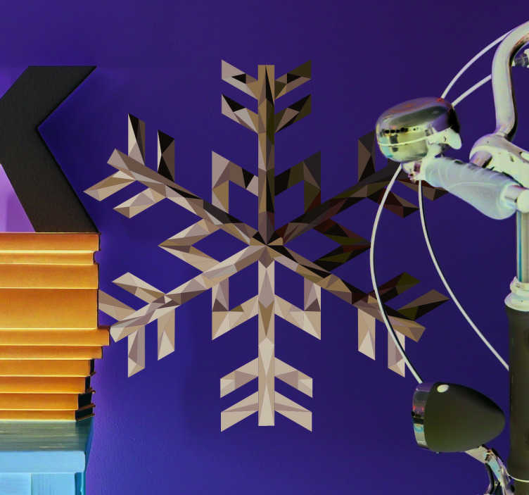 TenStickers. Autocolante floco de neve prata. Adesivo neve para os nostálgicos da temporada de ski e neve, para decorares o teu espaço.