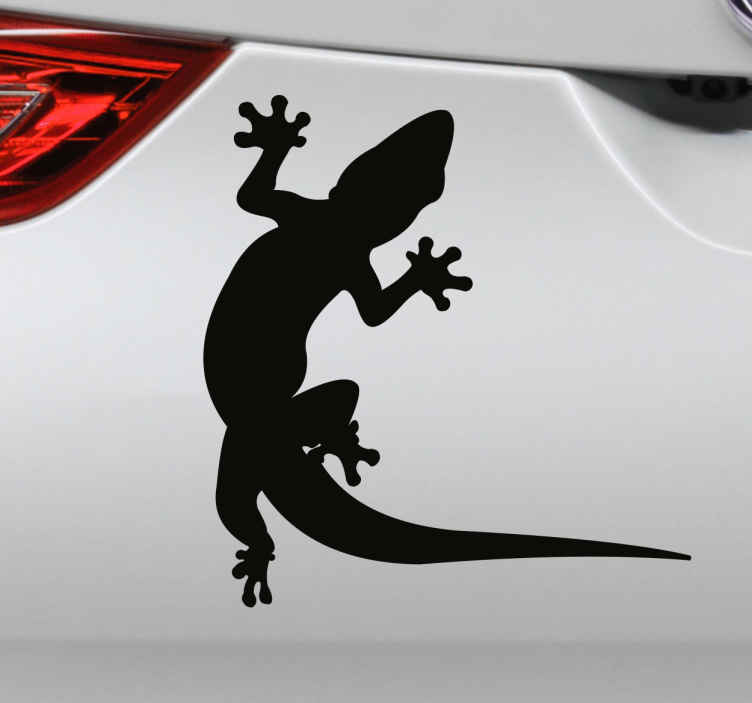 TenStickers. Autocolante para carro largato. Decore o seu veículo com este autocolante para carro com uma imagem de uma silhueta de um lagartinho para preencher um pouco o seu veículo.