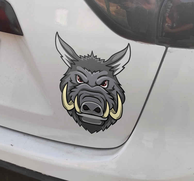 TenStickers. Autocolante para carros javali. Vinil para veículos. Decore o seu carro, carrinha, camião ou até mesmo mota com um dos nossos autocolantes de animais.