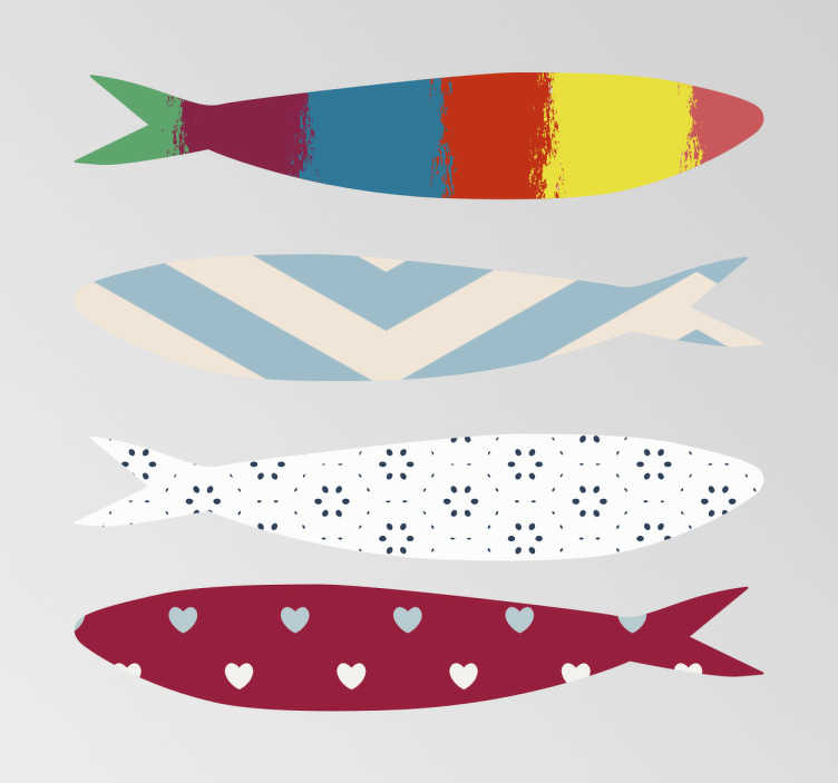 TenStickers. Autocolante sardinhas S. João. Vinil Sardinhas do S. João. Decora a tua casa com este vinil autocolante das famosas sardinhas por um preço incrível.