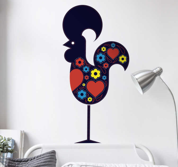 TenStickers. Vinil decorativo galo de Barcelos. Autocolante do galo de Barcelos. Decora a tua casa com o famoso galo de Barcelos em vinil autocolante por um preço incrível.