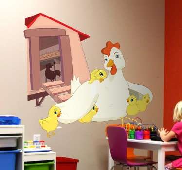 Adesivo infantil galinha e pintos
