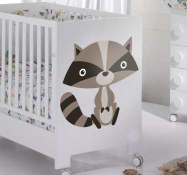 Adesivo infantil guaxinim divertido