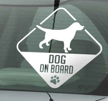 Autocolante de carro cão a bordo