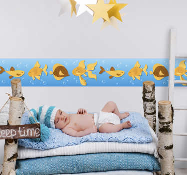 Autocolante decorativo de peixes dourados