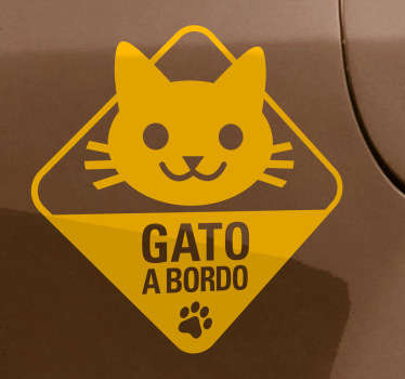 Autocolante decorativo gato a bordo