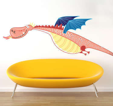 Autocolante decorativo infantil Dragão asas azuis