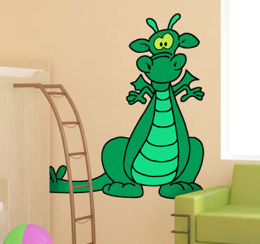 Autocolante decorativo infantil dragão verde