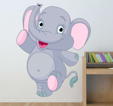 Autocolante decorativo infantil elefante feliz