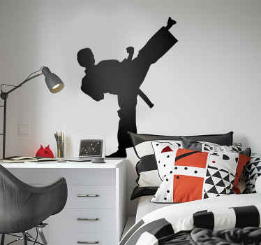 Autocolante decorativo karaté silhueta