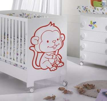 Autocolante infantil de um Macaco