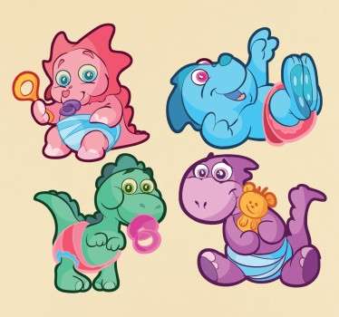 Autocolante infantil dinossauros bebés