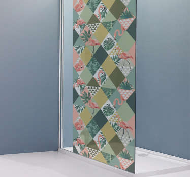 Autocolante para cabine de duche tropical