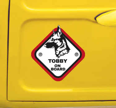 Autocolante para carro Pastor alemão a bordo