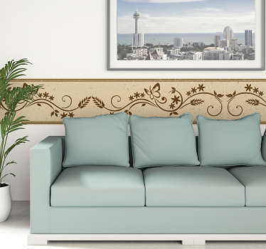 Autocolante para parede borboletas floral