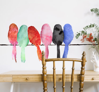 Autocolante pássaros em cabo