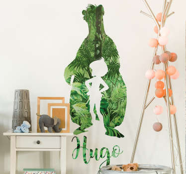 Autocolante personalizável do menino da selva