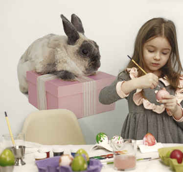 Autocolantes animais coelho e presente