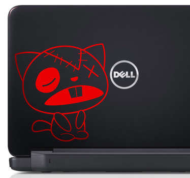 Sticker decorativo gato com pano laptop