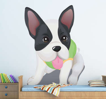 Vinil autocolante de parede de cão elegante