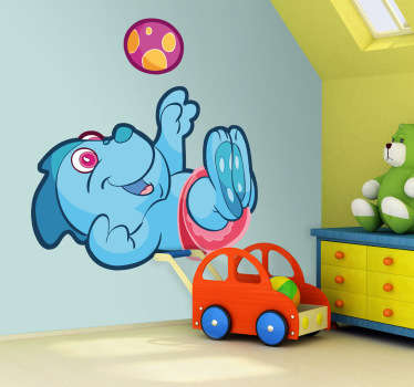 Vinil decorativo bebé dinossauro azul