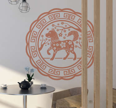 Vinil decorativo cão ano novo