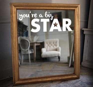 Vinil decorativo espelho you are a big star
