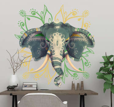 Vinil decorativo mandala elefante