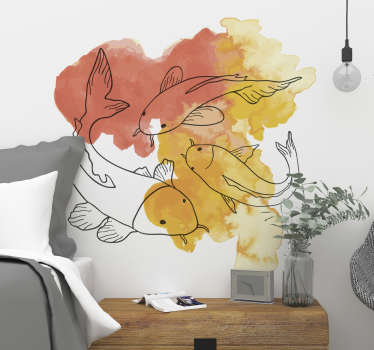 Vinil decorativo peixes japoneses