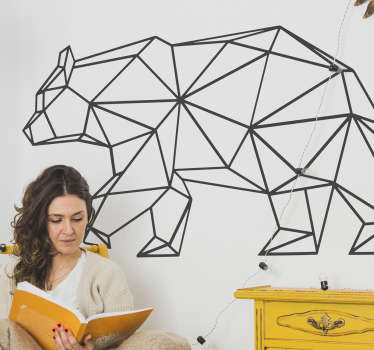 Vinil decorativo urso origami