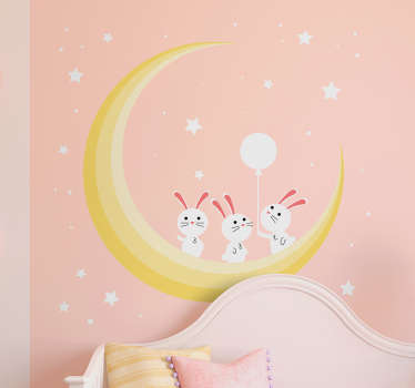 Vinil parede com estrelas e lua