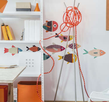 Vinil parede peixes coloridos