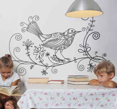 Vinil parede pombo em ramo árvore