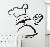 Autocolante decorativo chef sorridente