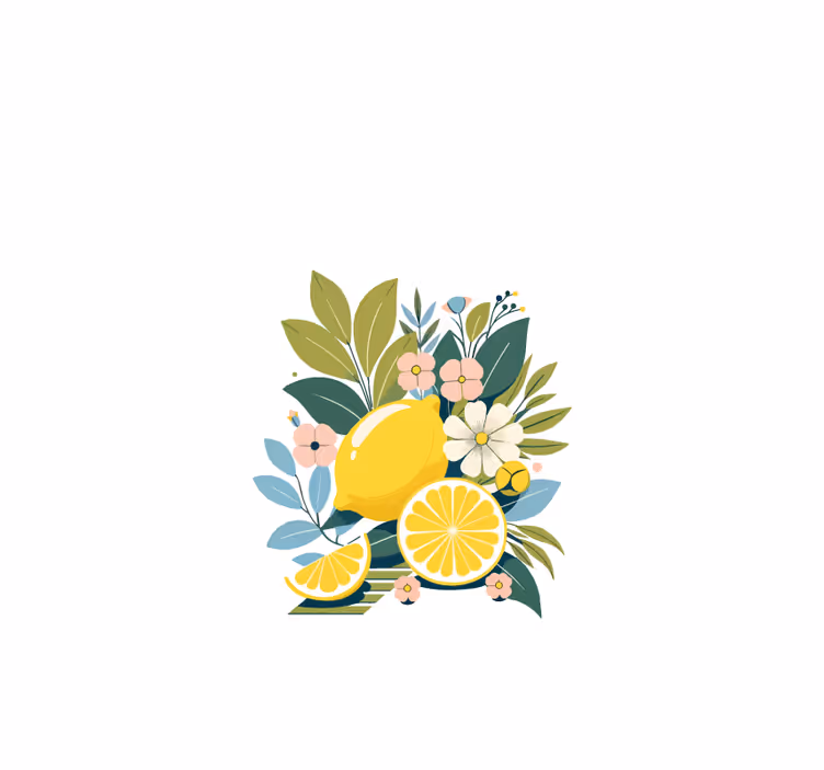 Estore de rolo para cozinha limões artísticos - TenStickers