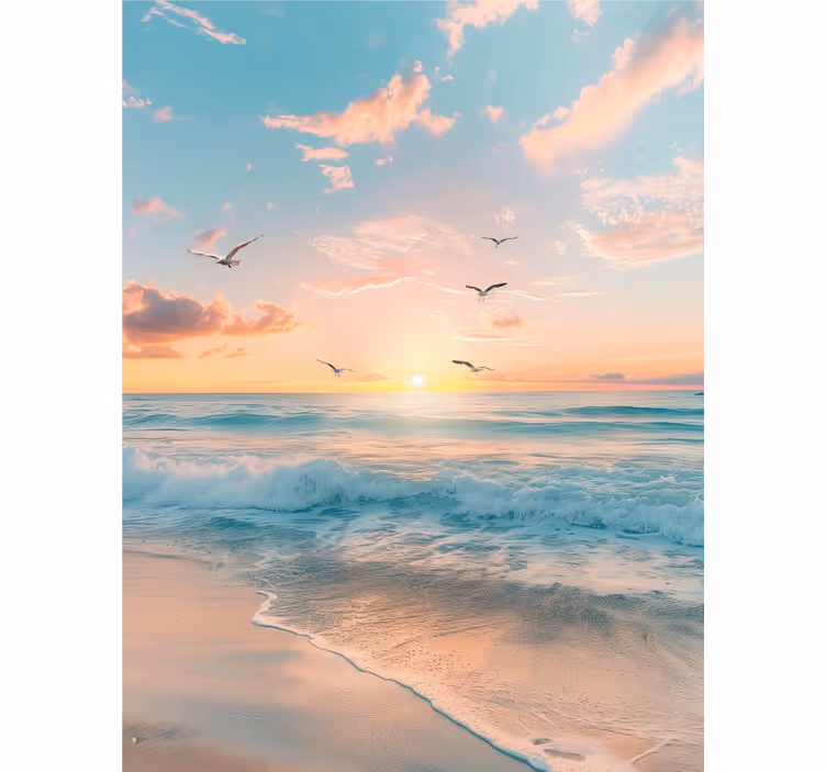 Estore de rolo casa de banho praia e gaivotas - TenStickers