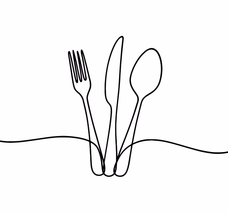 Estore de rolo para cozinha linhas elegantes de utensílios - TenStickers