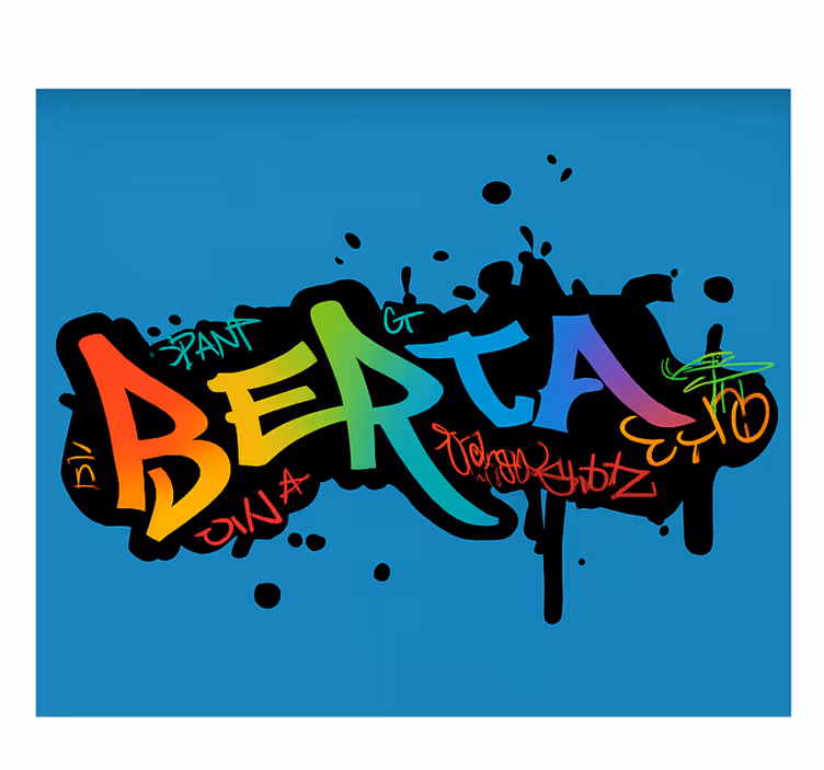 Estore de rolo infantil grafite colorido personalizado - TenStickers