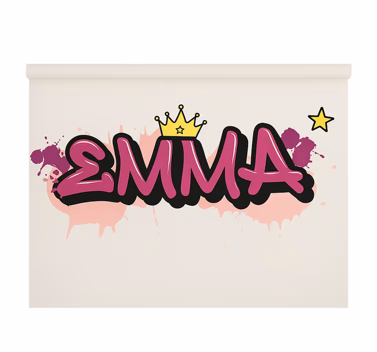 Estore de rolo infantil grafite personalizado rosa - TenStickers