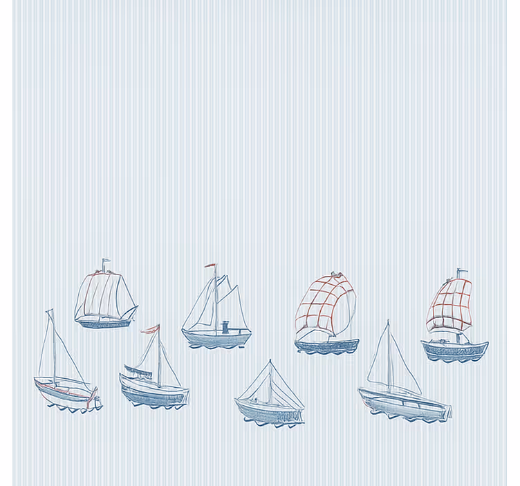 Estore de rolo infantil barcos à vela azuis - TenStickers