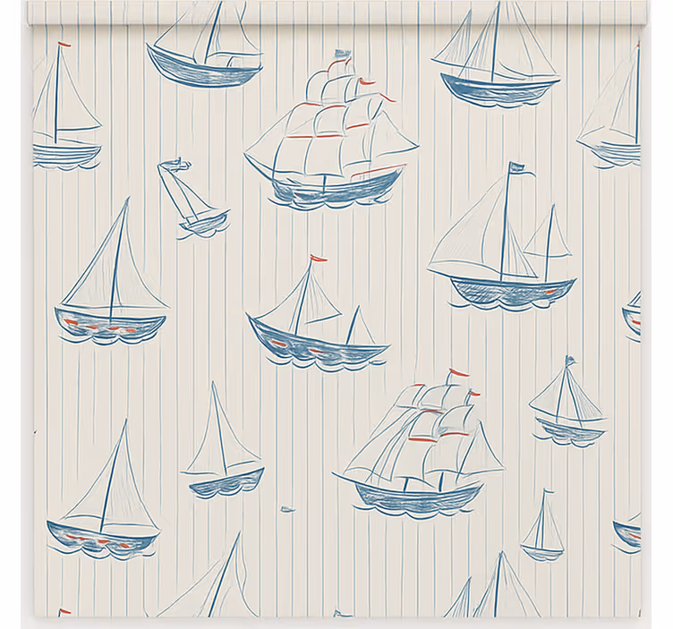 Estore de rolo infantil desenho de barcos - TenStickers