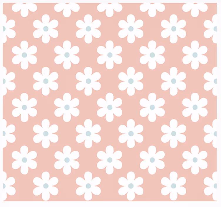 Estore de rolo infantil padrão de margaridas brancas - TenStickers