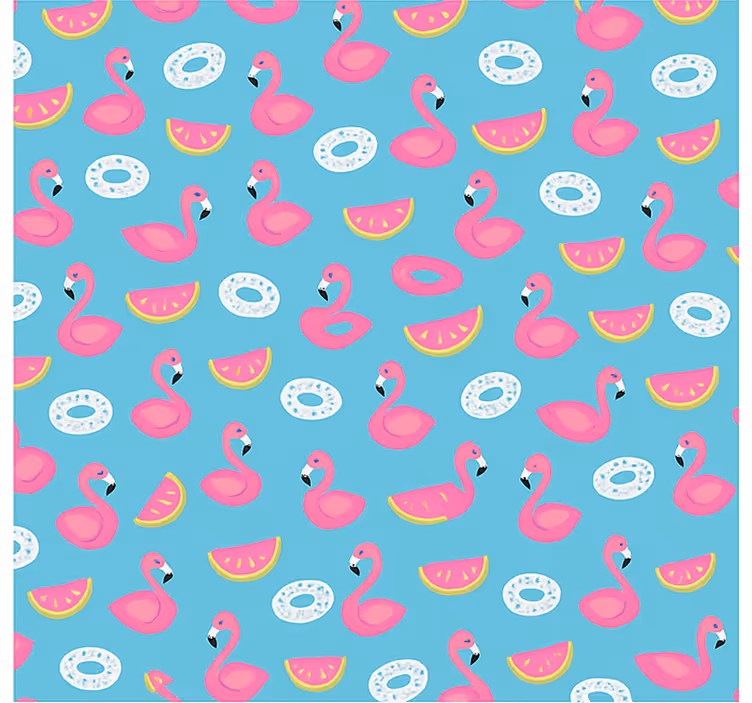 Estore de rolo infantil estampa de flamingo azul - TenStickers