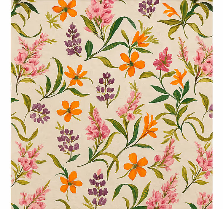 Estore de rolo para sala padrão floral exuberante - TenStickers