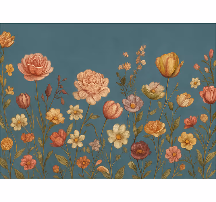 Estore de rolo para quarto de casal prado floral terroso - TenStickers