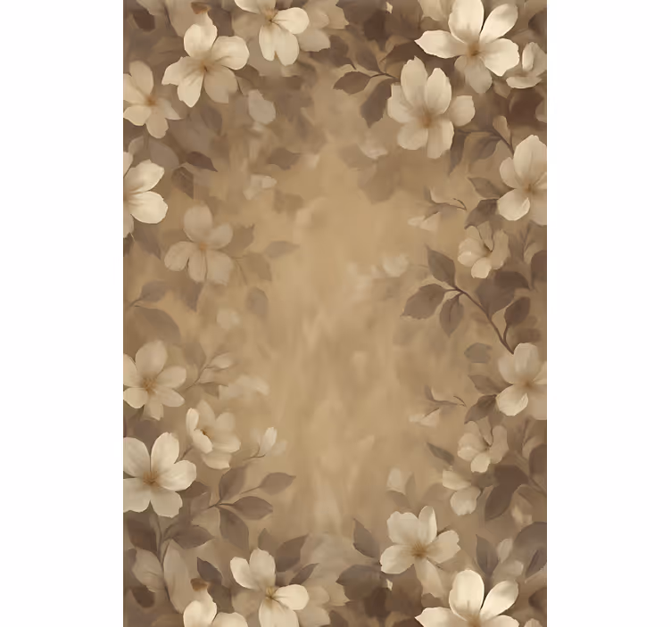 Estore de rolo para sala flores pintadas de bege - TenStickers