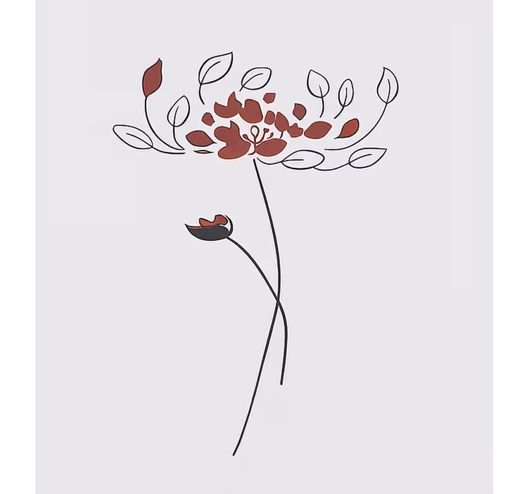 Estore de rolo infantil esboço botânico minimalista - TenStickers