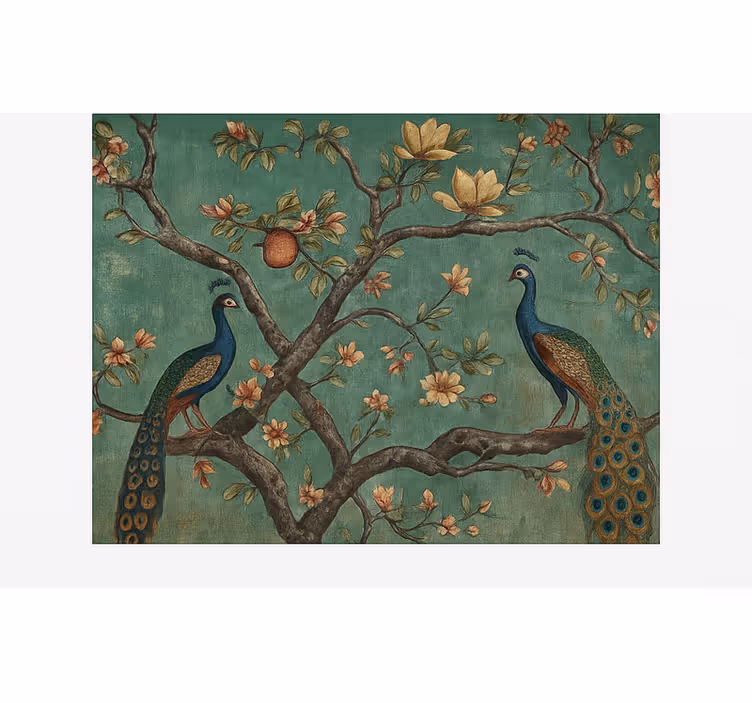 Estore de rolo para sala tapeçaria de pavão ornamentada - TenStickers