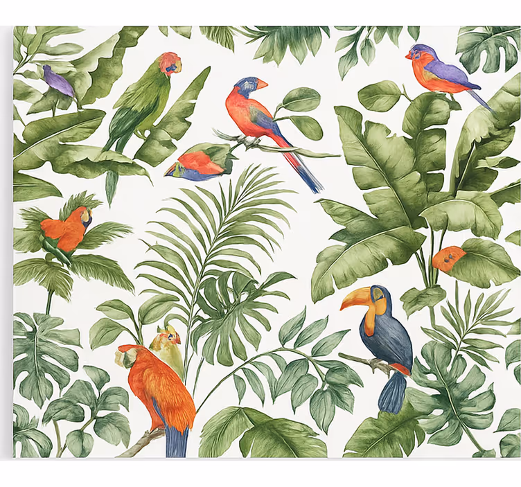 Estore de rolo para sala estampa de pássaro tropical - TenStickers