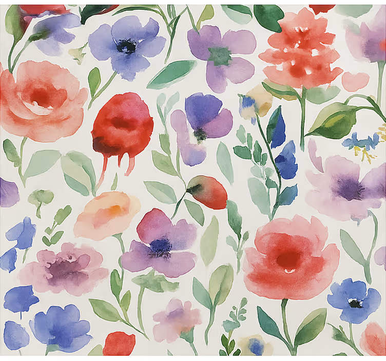 Estore de rolo para sala aquarela floral vibrante - TenStickers